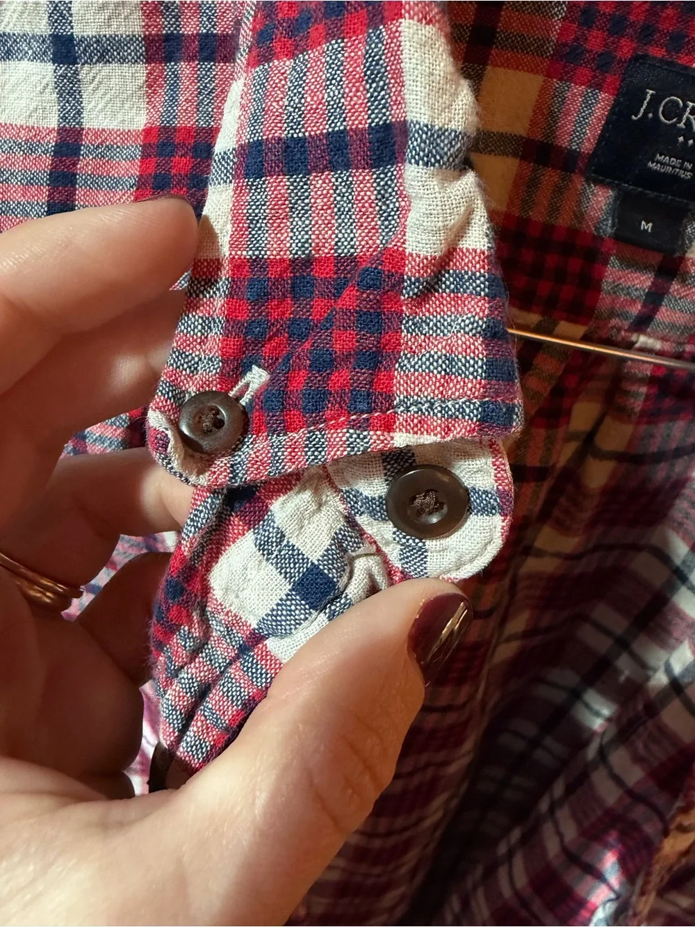 J. Crew Men’s Red Plaid Cotton Shirt
